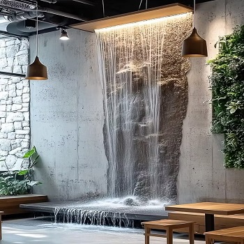 Decorative water fountain in a garden